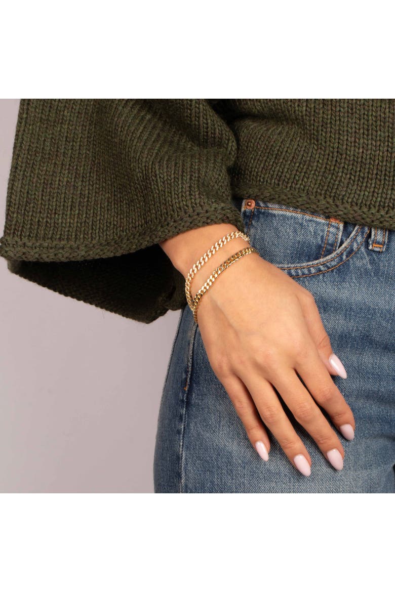 Classic Cuban Chain Bracelet, Alternate, color, Gold