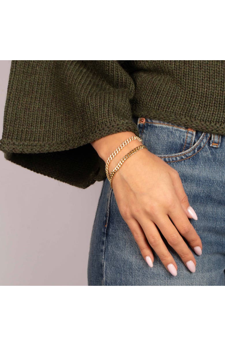 BY ADINA EDEN Classic Cuban Chain Bracelet, Alternate, color, Gold