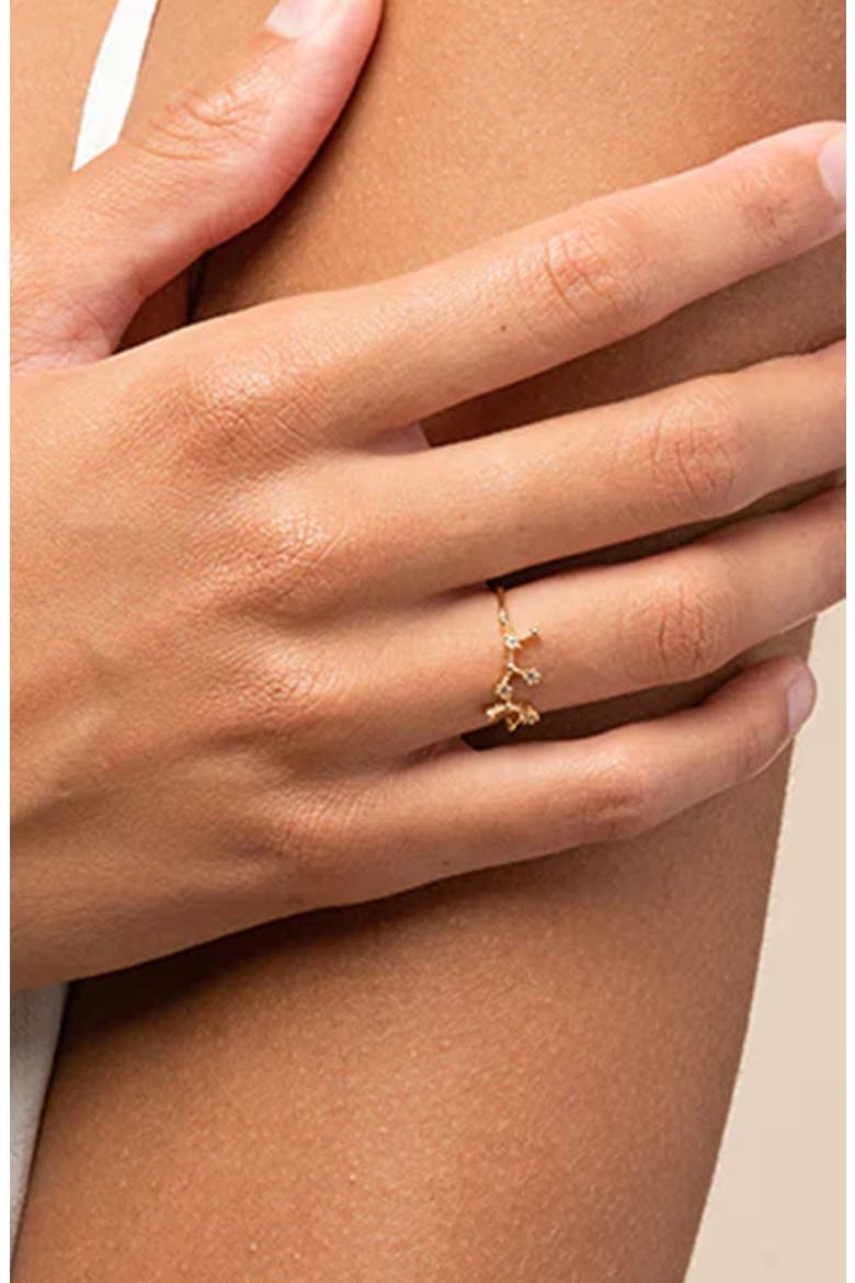 Constellation Zodiac Ring, Alternate, color, Sagittarius Gold