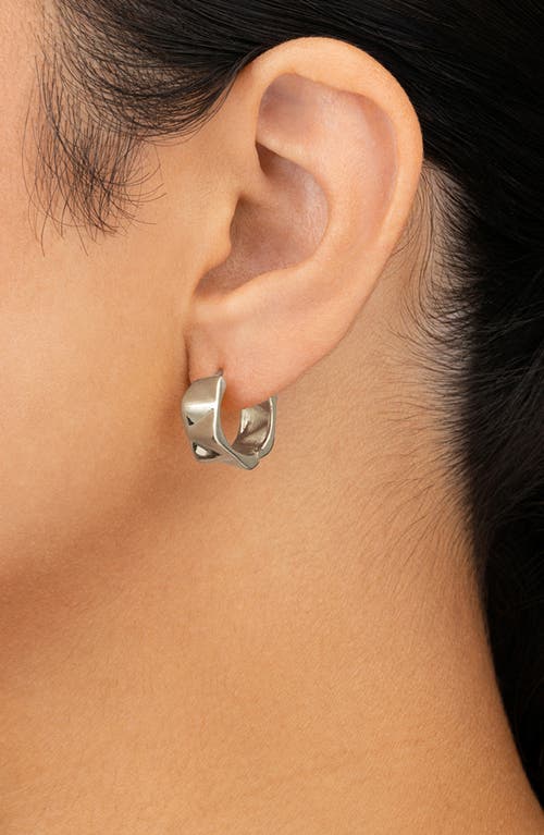 Sterling Forever Ginevra Bolt Hoop Earrings In Silver