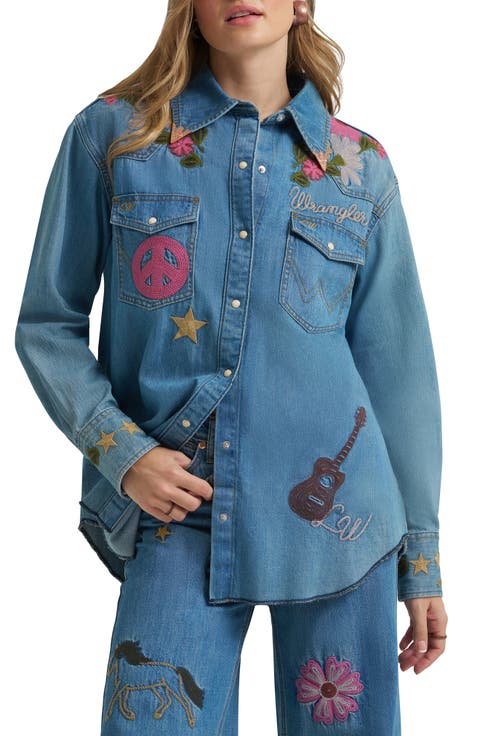 x Lainey Wilson Embroidered Denim Shirt