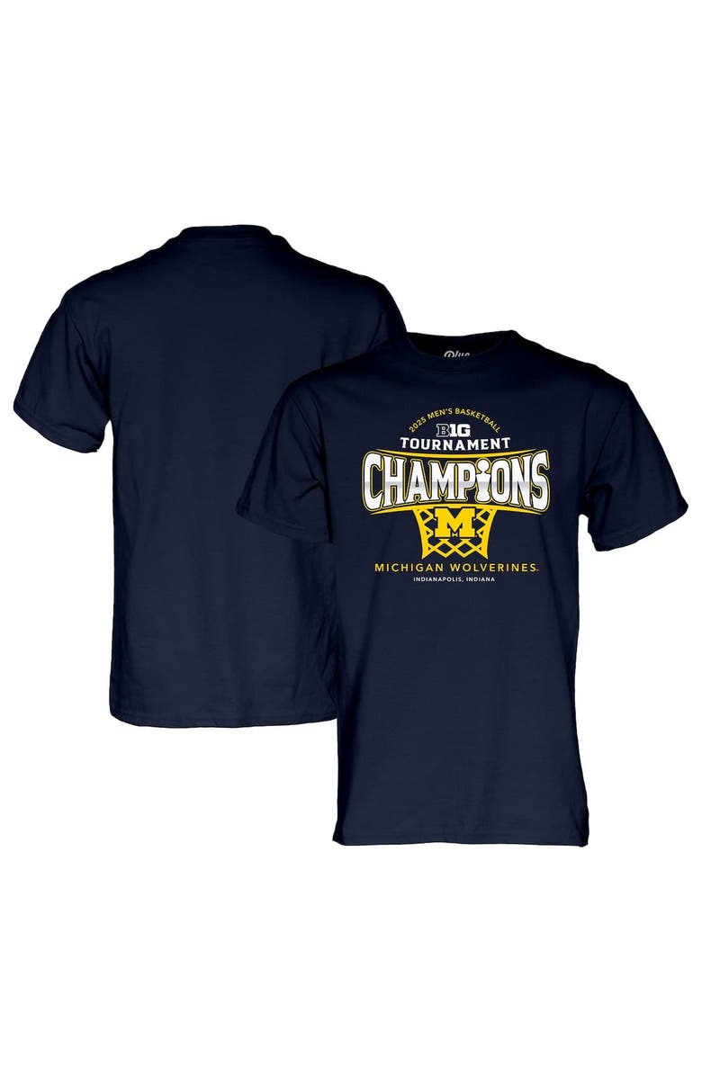 BLUE 84 Men's Blue 84 Navy Michigan Wolverines 2025 Big Ten Men's Basketball Conference Tournament Champions Locker Room T-Shirt, Alternate, color, 