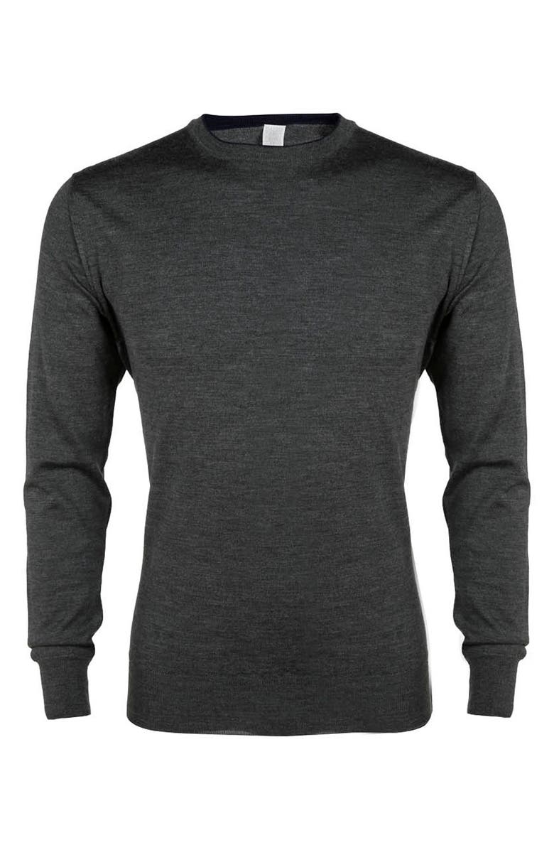 Eleventy Fine Gauge Merino Wool & Silk Crewneck Sweater, Alternate, color, 