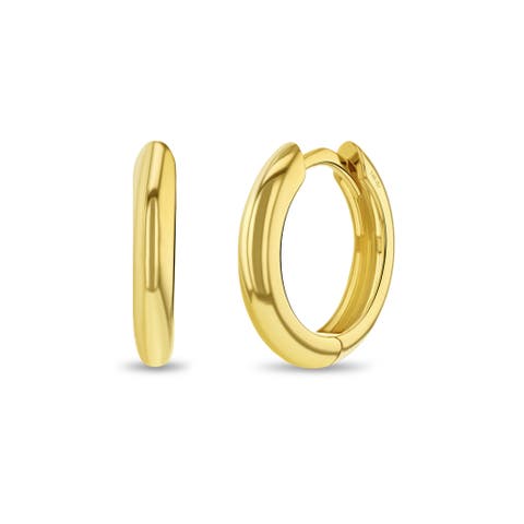 14k Thick Polished Hoops