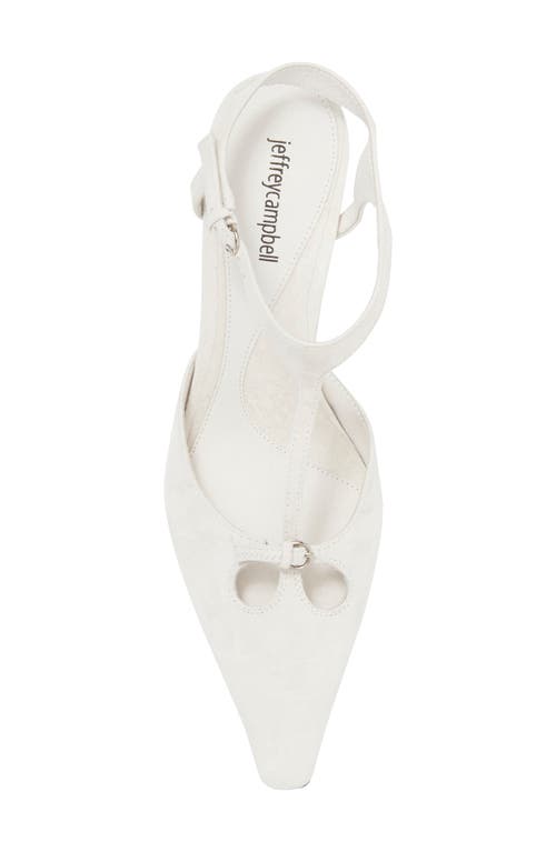 Jeffrey Campbell Petit Ankle Strap Pump In Ivory Suede