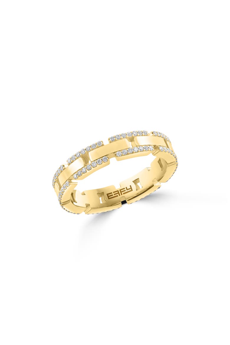 Sterling Silver Diamond Band Ring, Main, color, GOLD