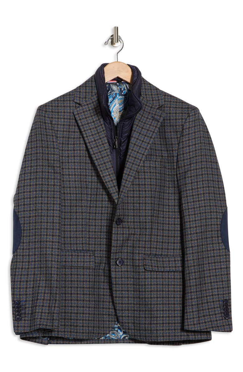 SOUL OF LONDON Knit Blazer with Removable Bib, Main, color, Navy