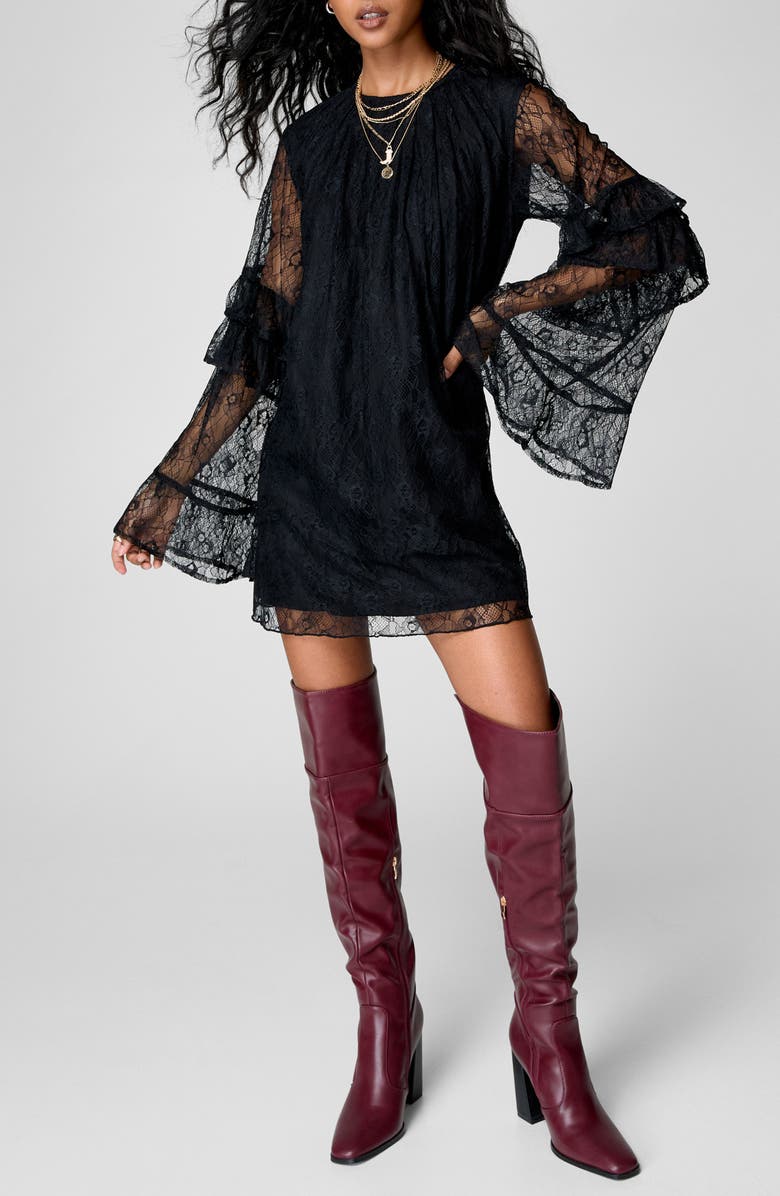 NASTY GAL Long Sleeve Lace Minidress | Nordstromrack