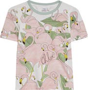 Chloé Flamingo Print Jersey Ringer T-Shirt