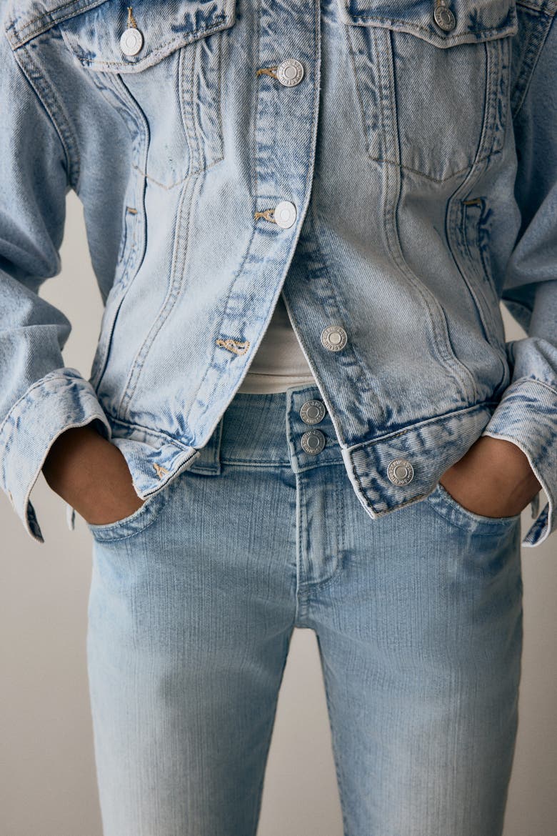 Bootcut Leg Low Jeans, Alternate, color, Light denim blue