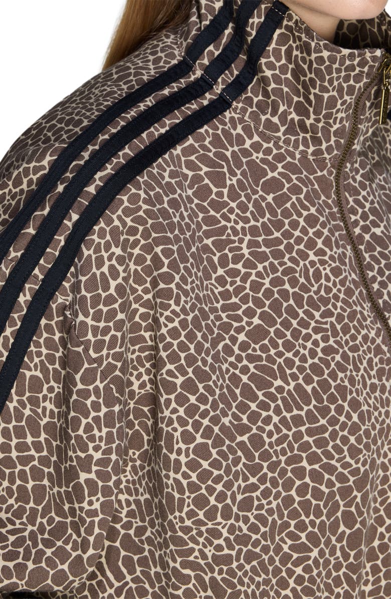 adidas Originals Firebird Animal Print Denim Track Jacket, Alternate, color, Earth Strata/ Stone Khaki