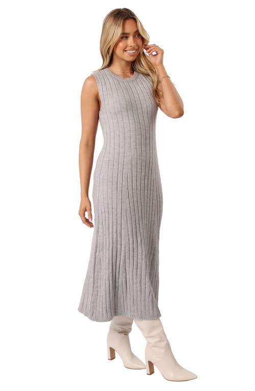 Petal And Pup Petal & Pup Kellie Sleeveless Rib Midi Sweater Dress In Gray