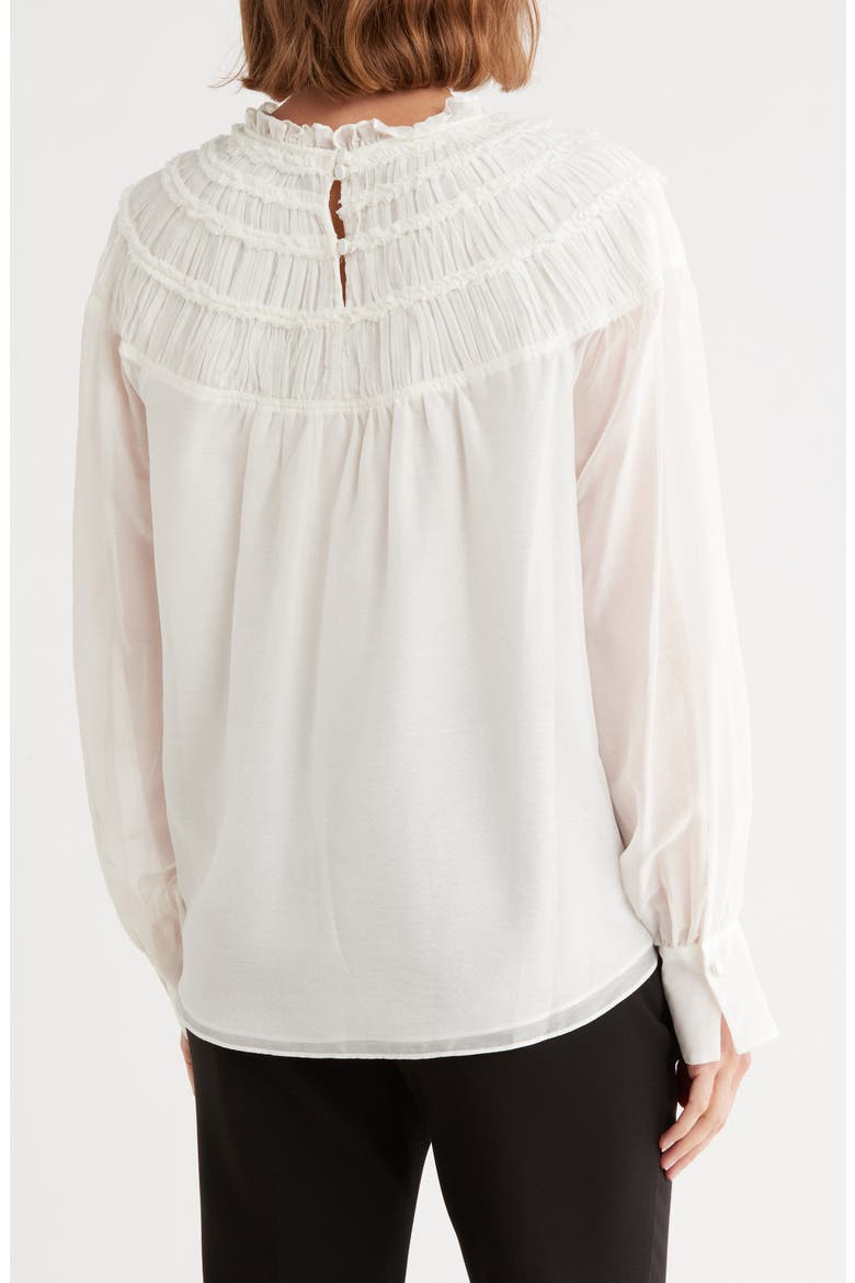 Cotton & Silk Ruched Top, Alternate, color, SNOW