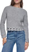 DKNY Cable Hem Crewneck Sweater