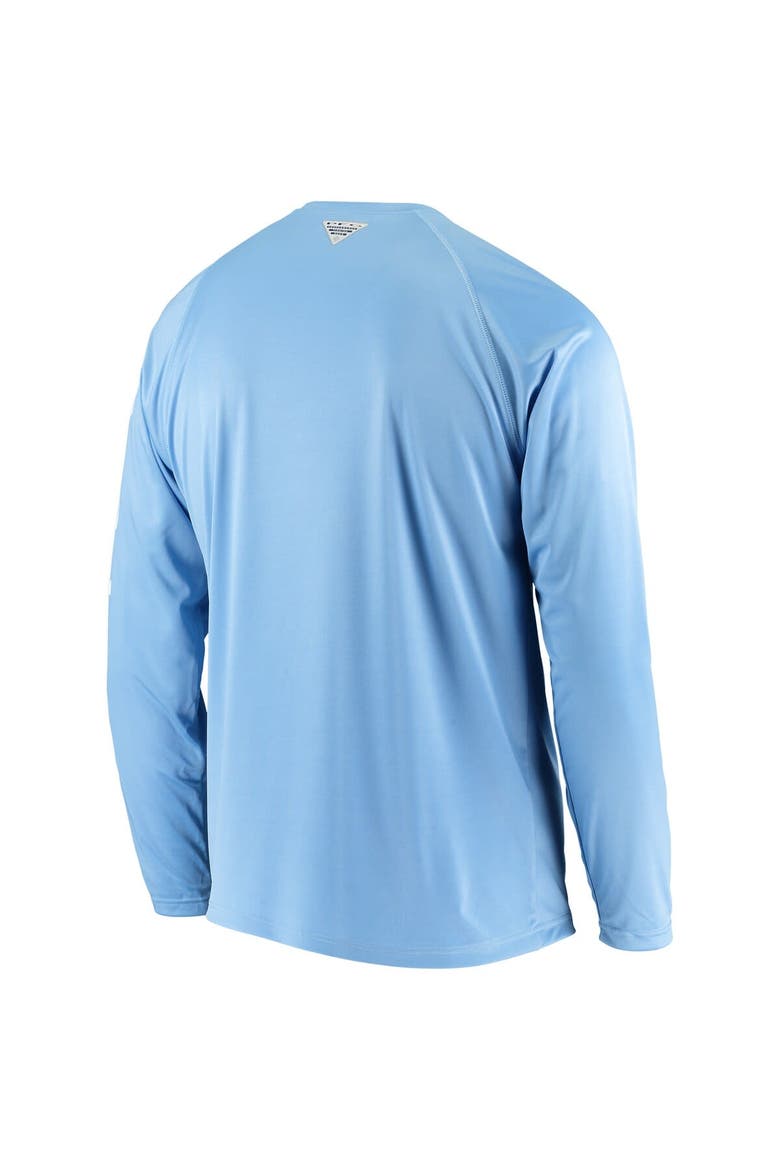 Men's Columbia Carolina Blue North Carolina Tar Heels Terminal Tackle Omni-Shade Raglan Long Sleeve T-Shirt, Alternate, color, Light Blue