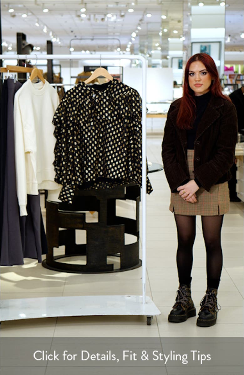 Tie Neck Metallic Chiffon Top, sales video thumbnail