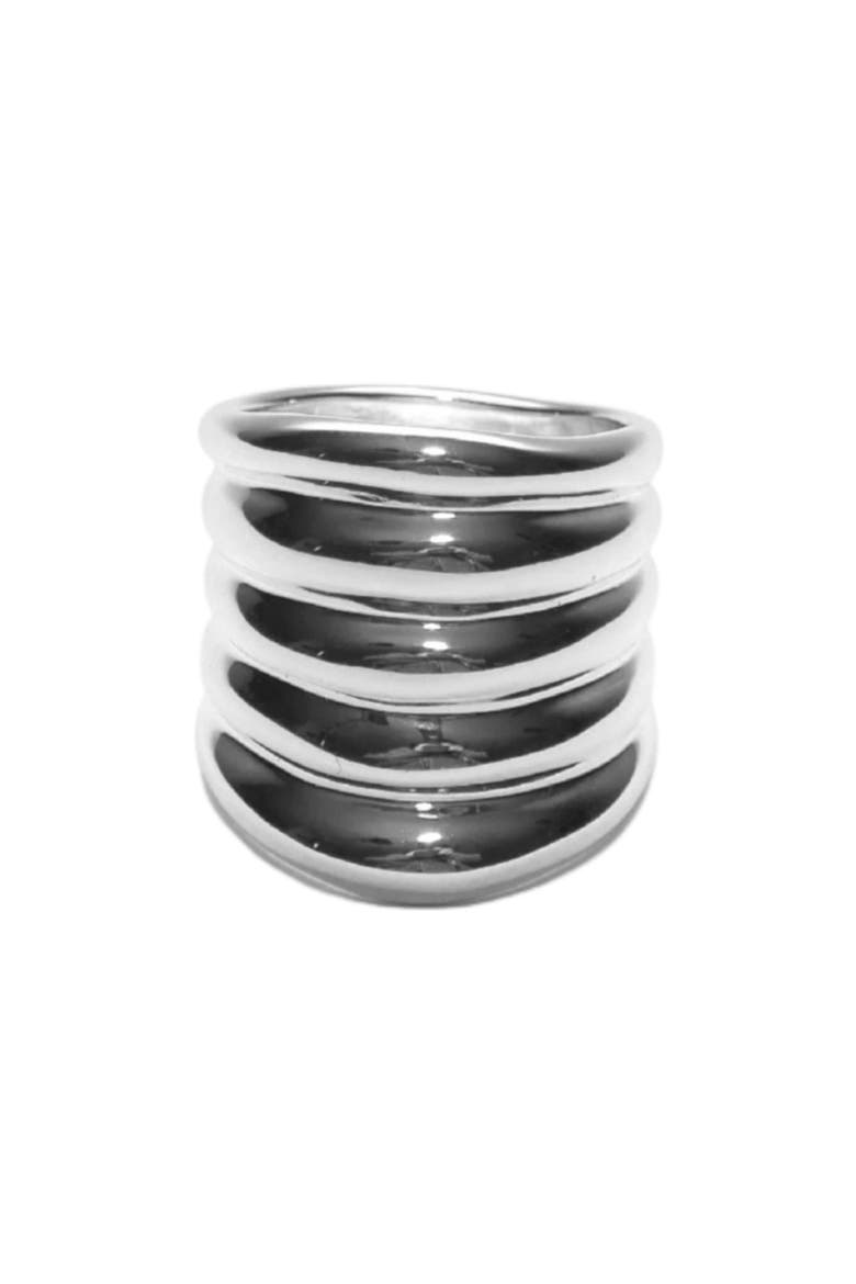 Linear Rib Ring, Main, color, SILVER