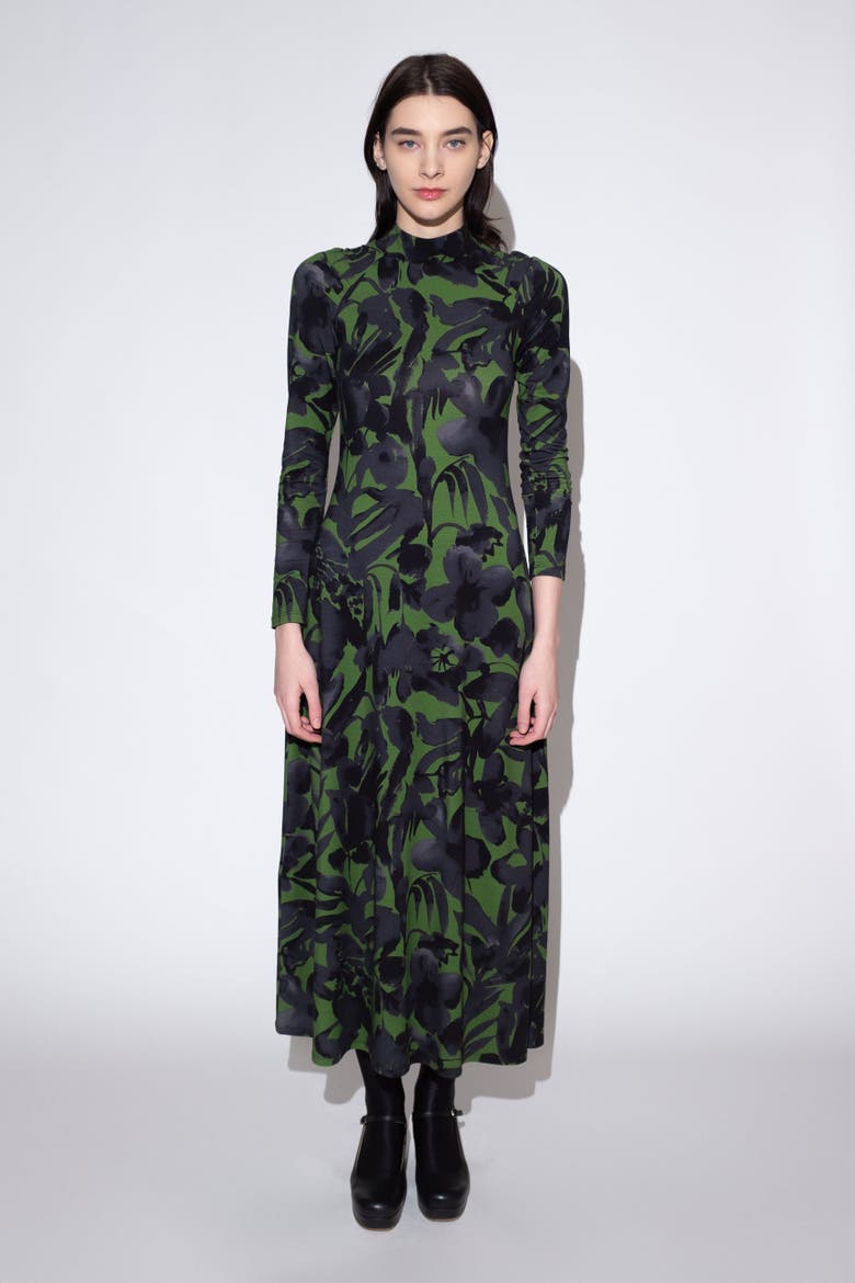 Speculus Turtleneck Jersey Maxi Dress, Alternate, color, Eugenia