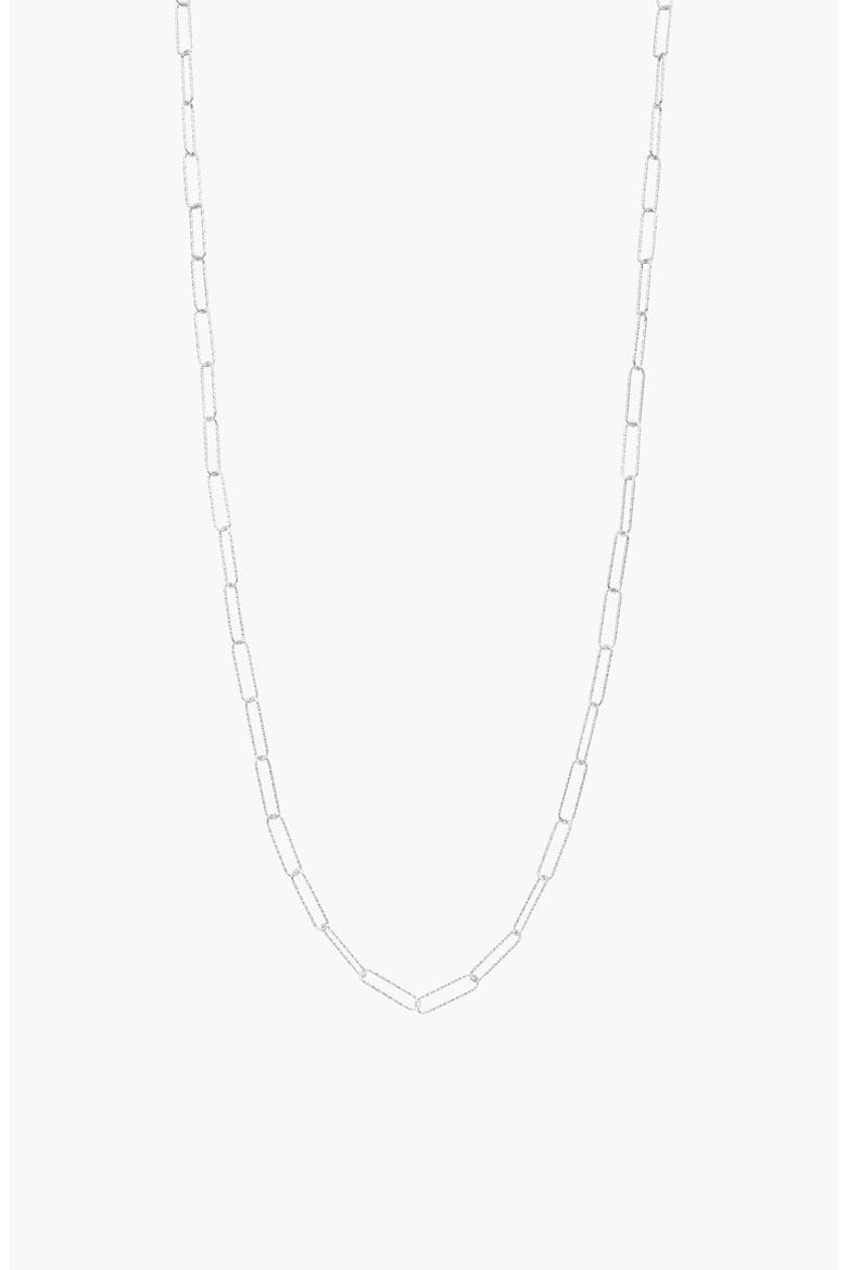18k Gold Plated Sterling Silver Long Sinai Chain Adjustable Clip Necklace Gift Idea, Main, color, Silver