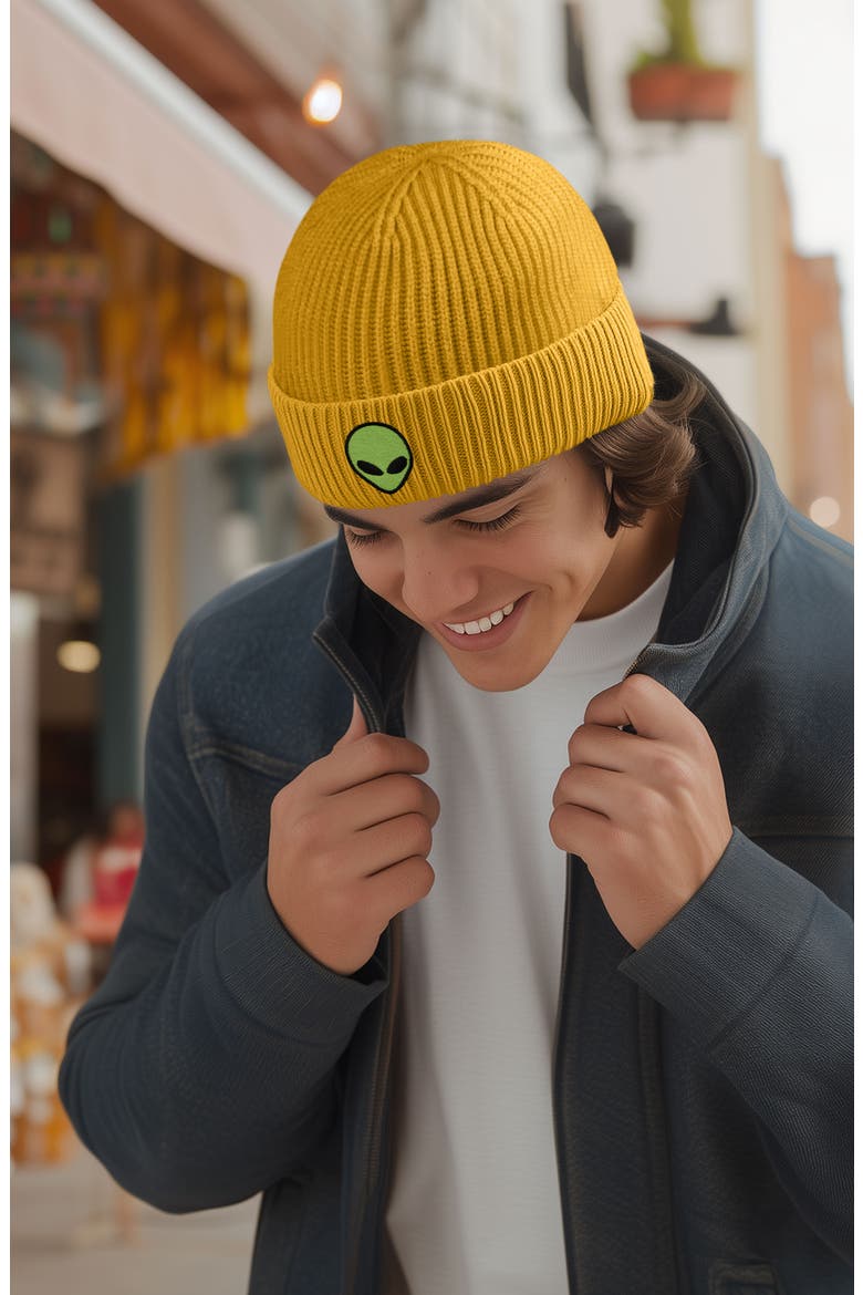 Alien Watch Cap, Alternate, color, Mustard