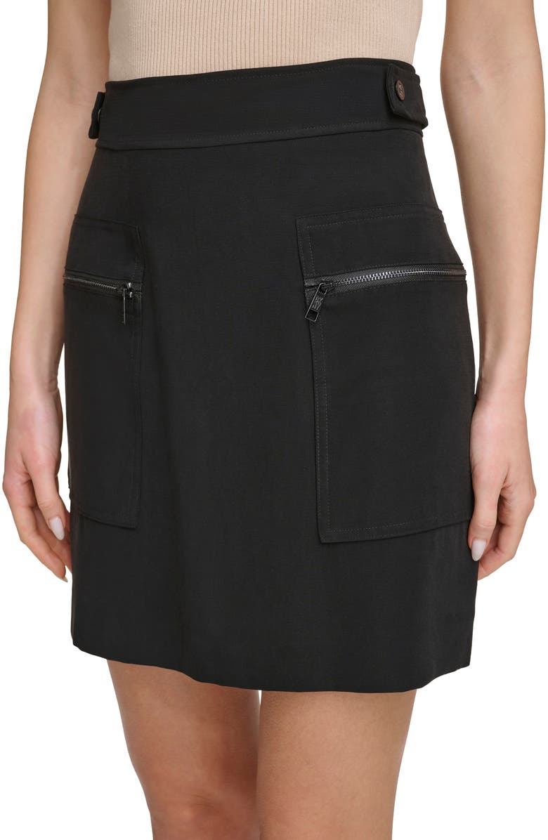 DKNY Frosted Twill Cargo Miniskirt, Alternate, color, 