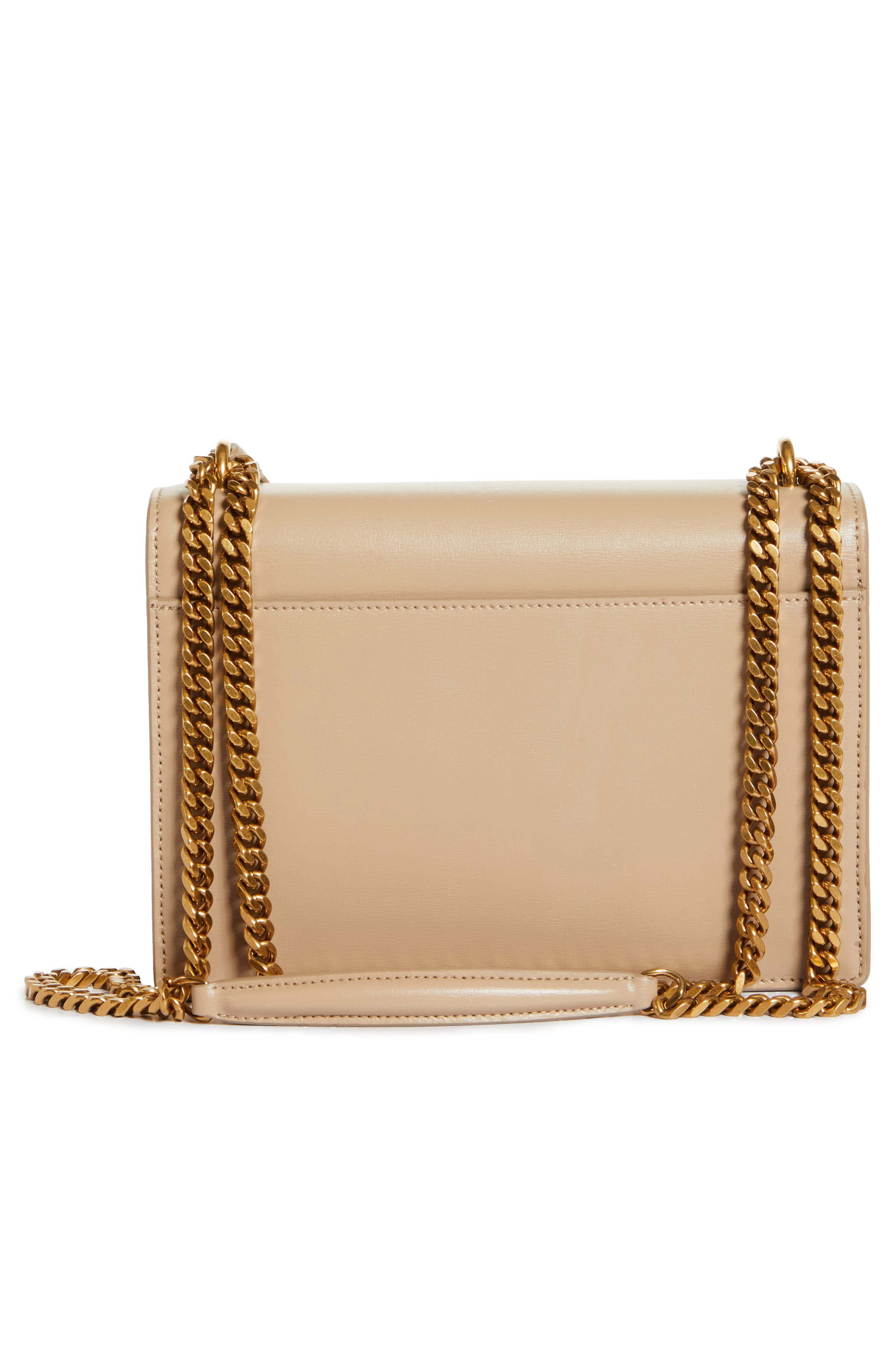Medium Sunset Leather Shoulder Bag, Alternate, color, DARK BEIGE