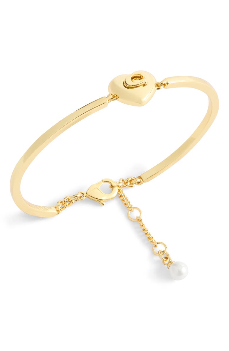COACH Signature C Puffy Heart Charm Bracelet, Alternate, color, 