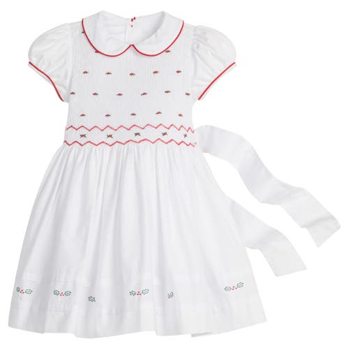 Little English Kids' Holly Smocked Claiborne Dress In Red