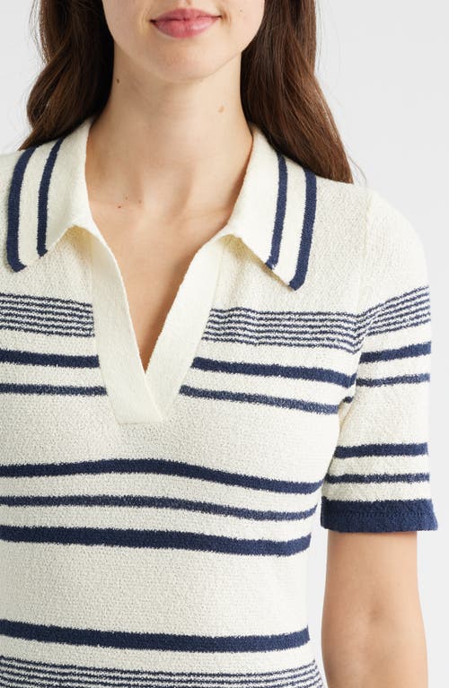 Zoe And Claire Stripe Midi Polo Sweater Dress