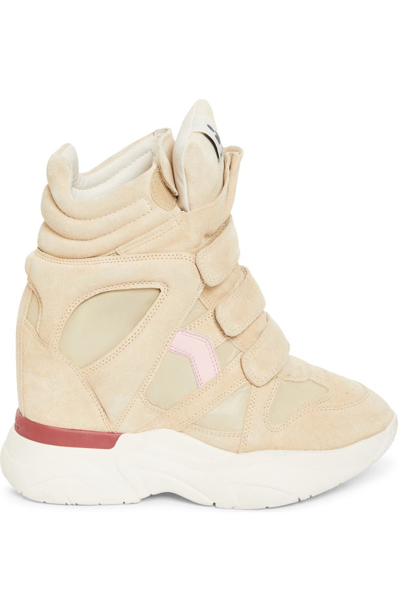 Isabel Marant Balskee Hidden Wedge High Top Sneaker, Alternate, color, Beige/ Pink