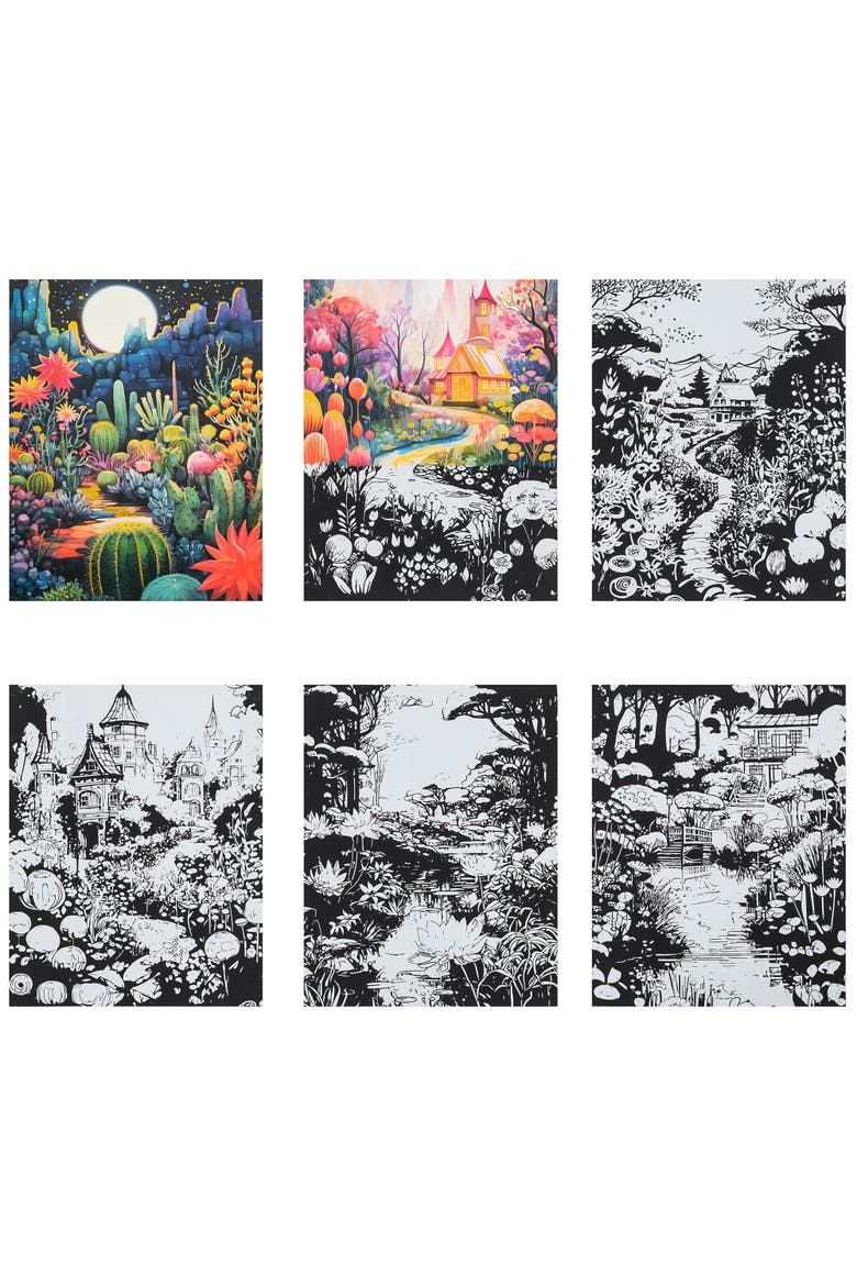 Scratch Art Paper Pad, Magical Vistas, Alternate, color, Multicolored