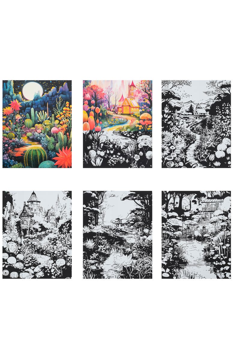 Brea Reese Scratch Art Paper Pad, Magical Vistas, Alternate, color, Multicolored