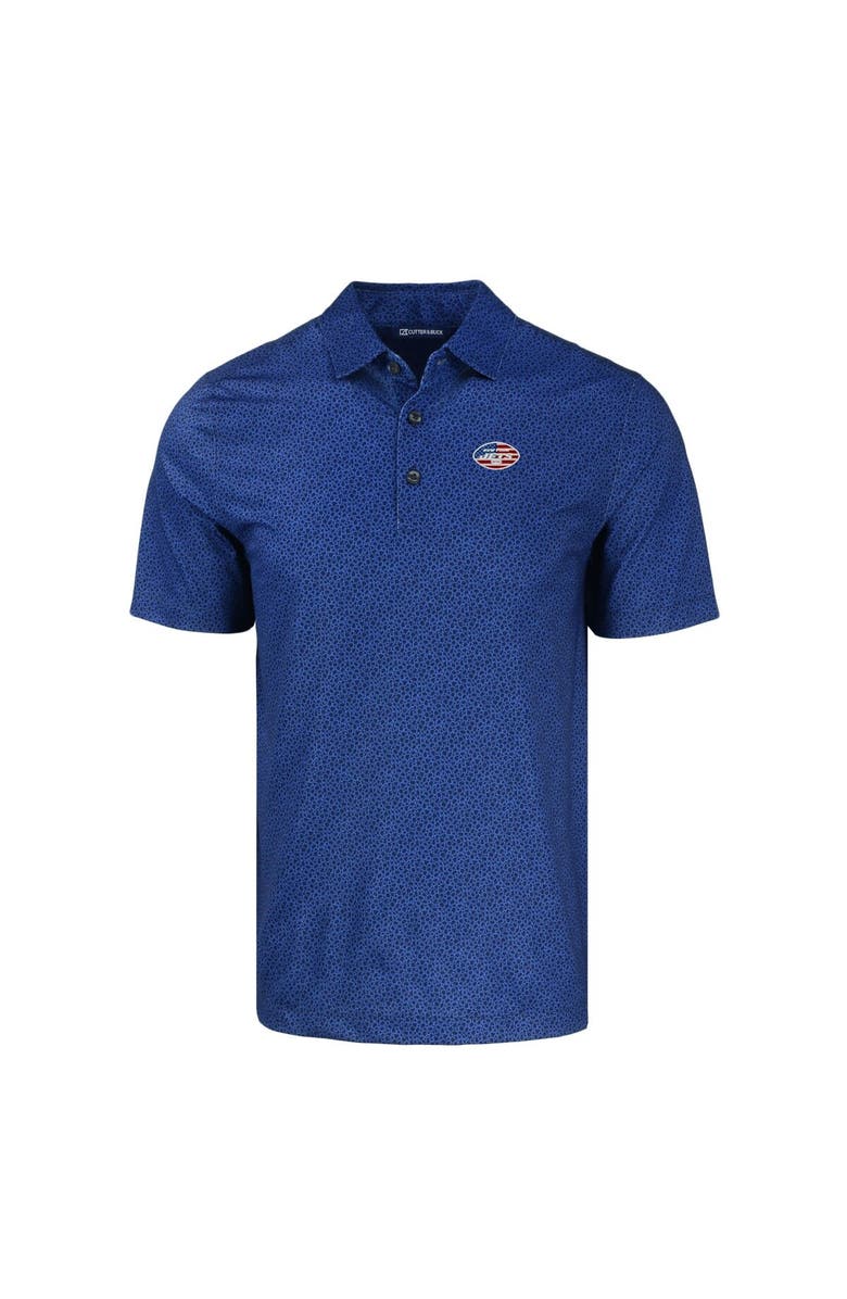 Cutter & Buck Men's Cutter & Buck Navy New York Jets  Americana Pike Eco Pebble Print Stretch Recycled Polo, Alternate, color, 