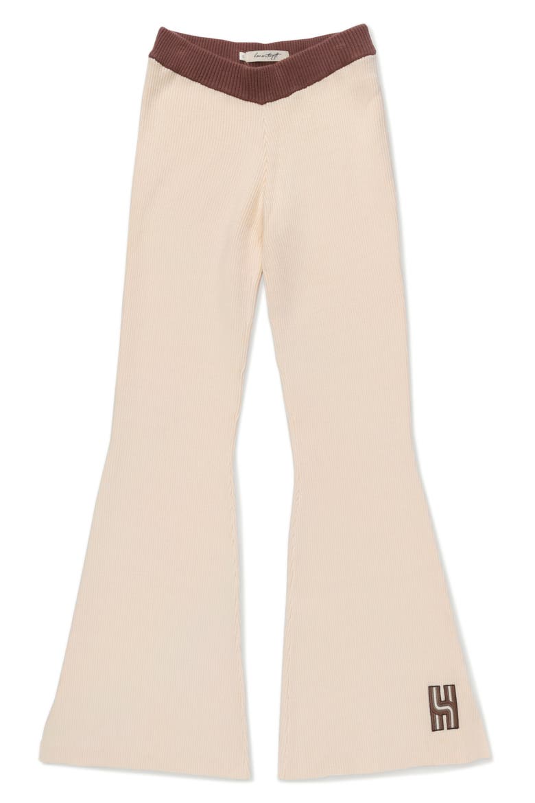 Rib Flare Pants, Main, color, CREAM