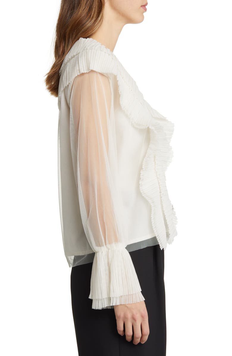 NIKKI LUND Gloria Ruffle Cardigan, Alternate, color, Ivory