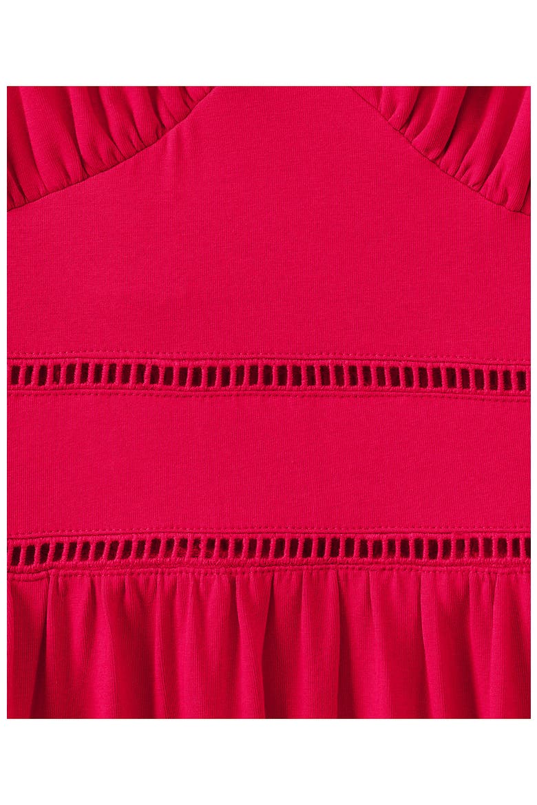 Cotton Modal Embellished Trim Maxi Dress, Alternate, color, Berry Rouge