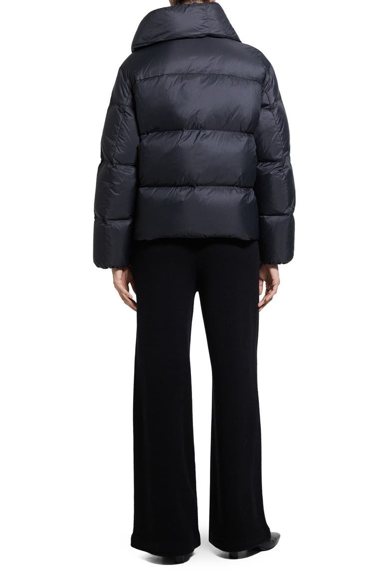 Shawl Collar Recycled Nylon Puffer Jacket, Alternate, color, BLACK - 001