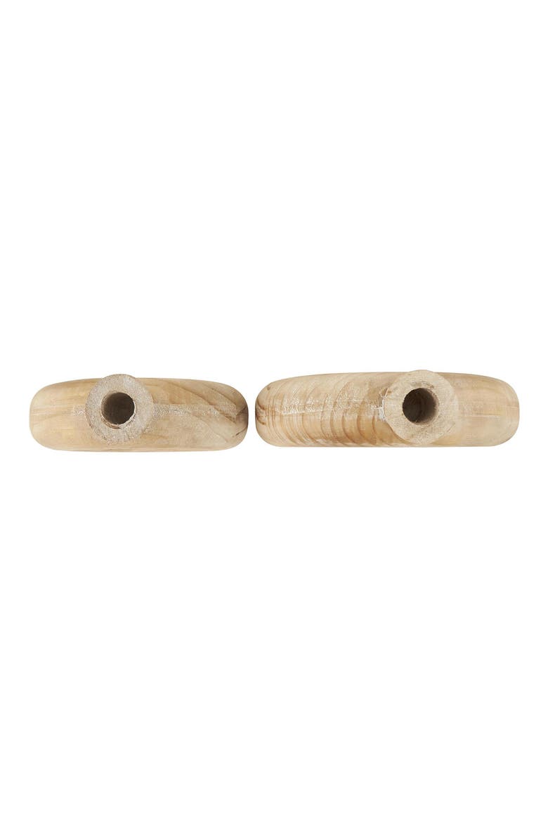 Set of 2 Wood Vases, Alternate, color, BROWN