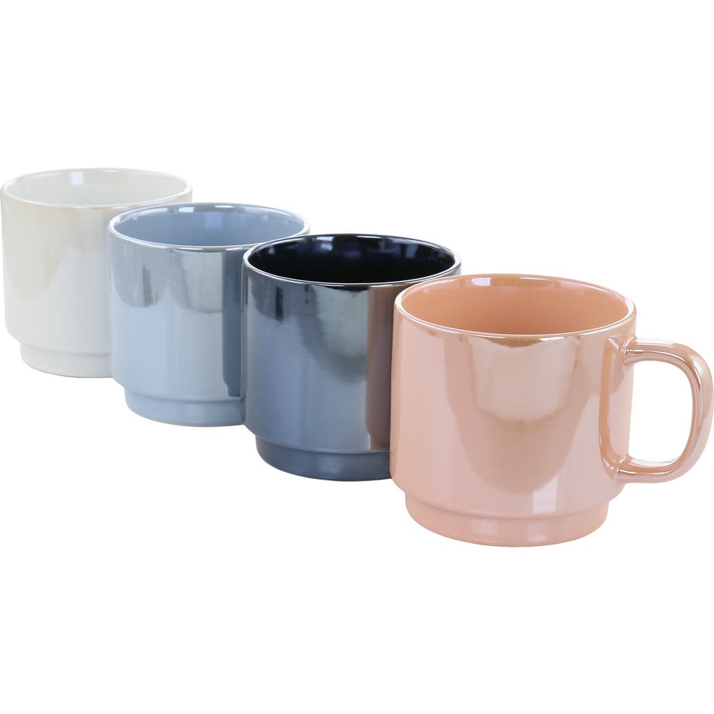 Mr Coffee Mr. Coffee Cafe Celestial 4 Piece 14.8 Ounce Stoneware Pearlized Mug Set In Multi