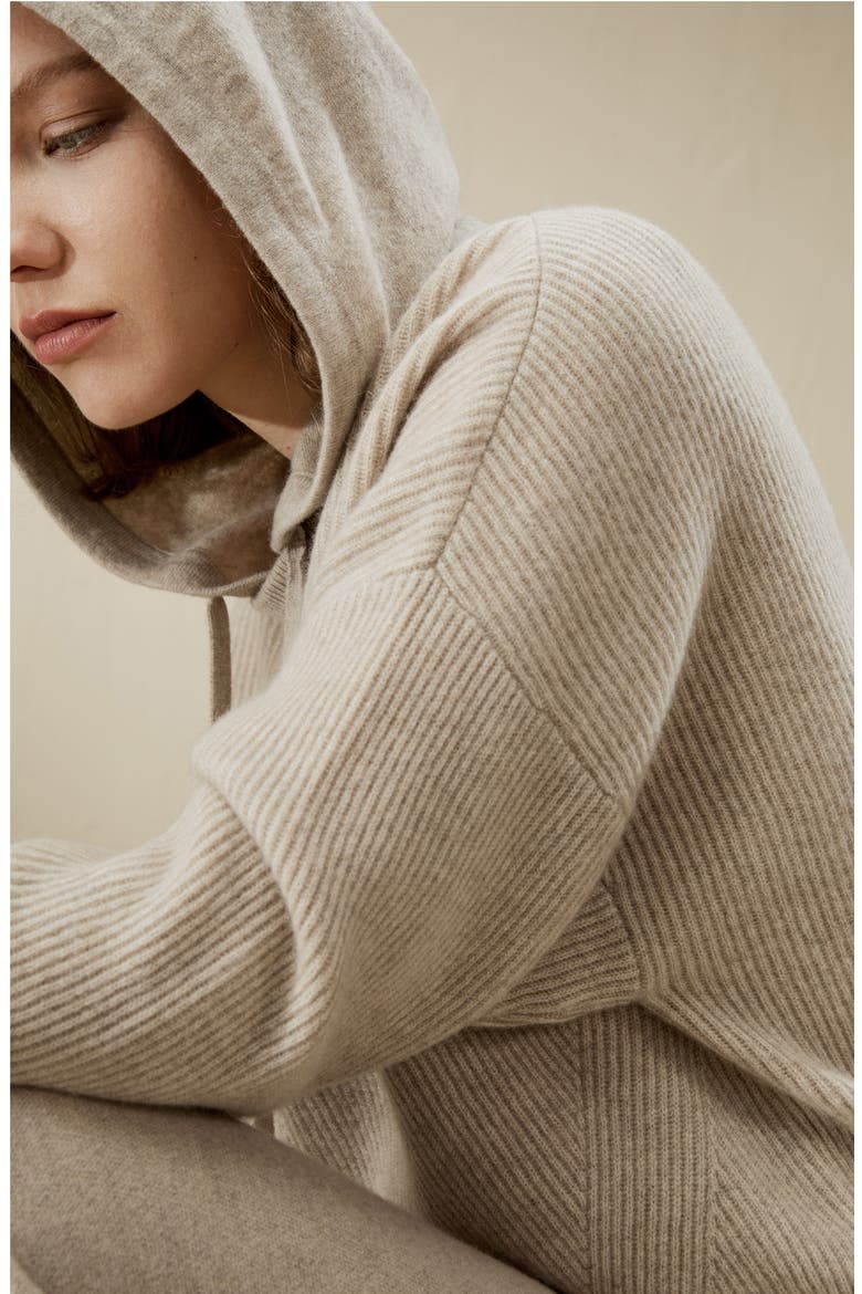 Women's Eshe 2-in-1 Cashmere Detachable Hoodie, Alternate, color, Beige