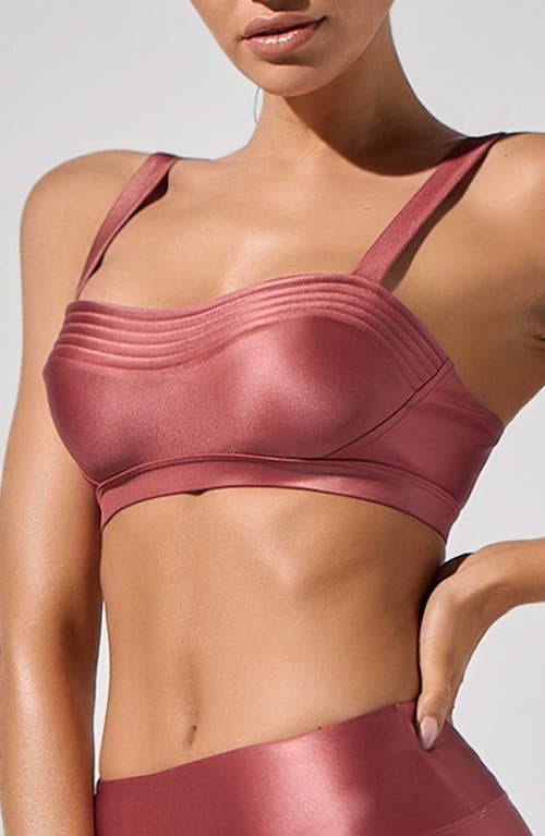 Heroine Sport Celine Metallic Sports Bra In Pink