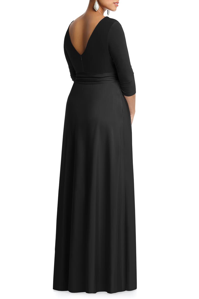 FULL LENGTH 3/4 SLEEVE DRESS W, Alternate, color, BLACK