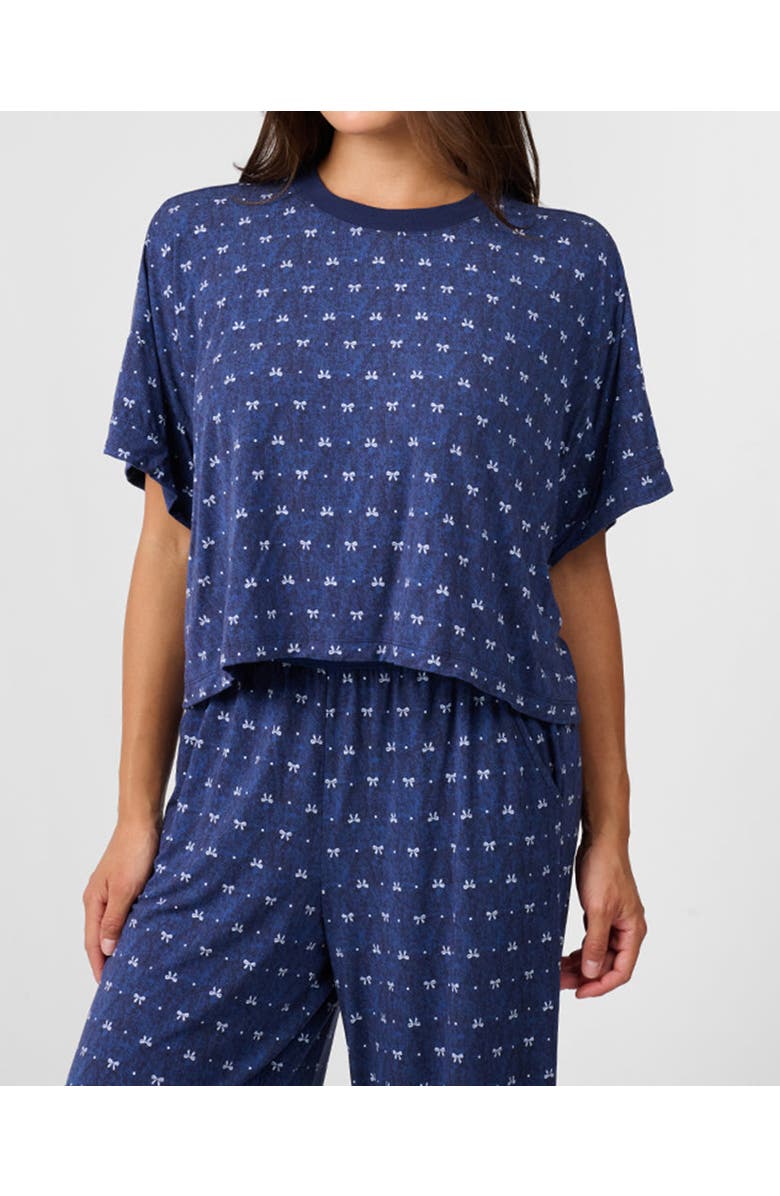 WeWoreWhat Cropped Sleep Tee, Main, color, Medium Wash