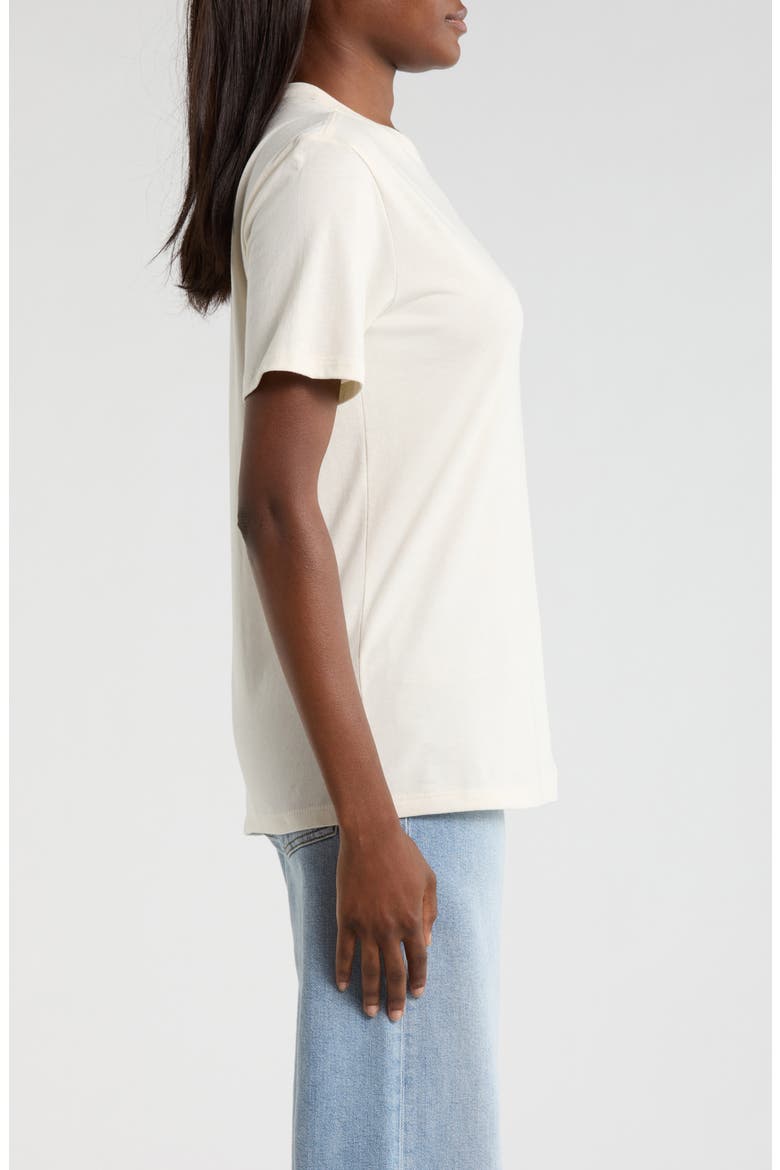 Evolution Simple Dome Relaxed Crop Cotton T-Shirt, Alternate, color, WHITE DUNE