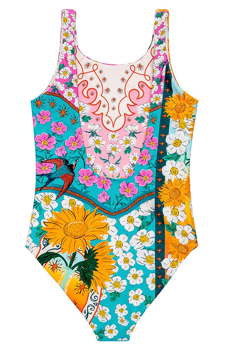 Agua Bendita Kids' Nopal Star One-Piece Swimsuit, Alternate, color, 