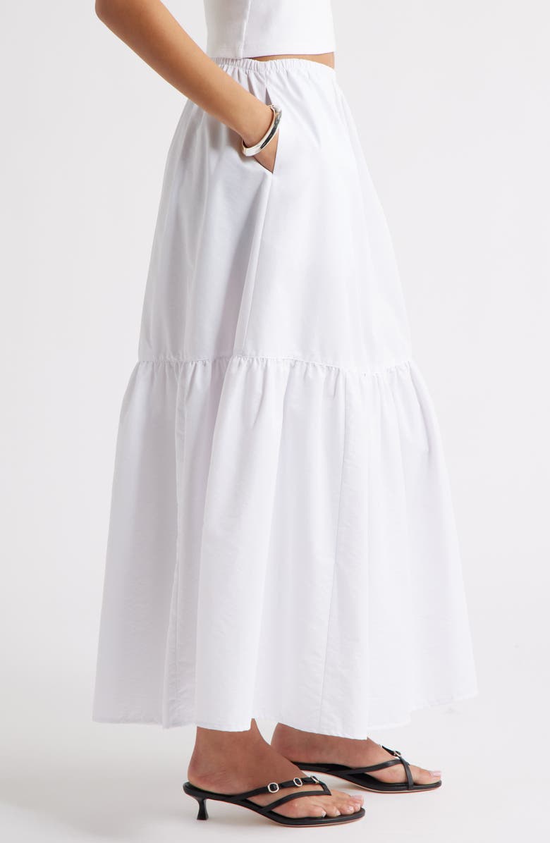 Open Edit Tiered Maxi Skirt, Alternate, color, White