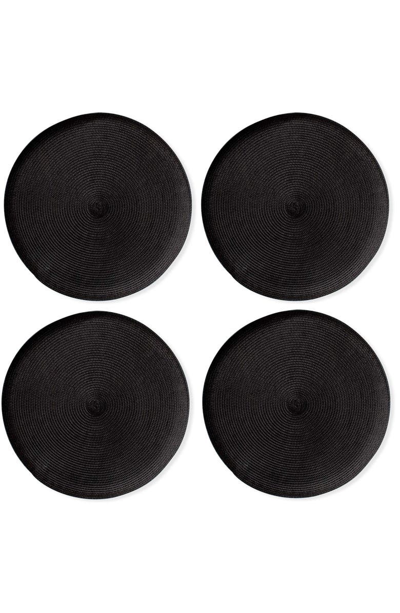 tag Elegant Woven Placemats for Stylish Dining Experience, Main, color, Black