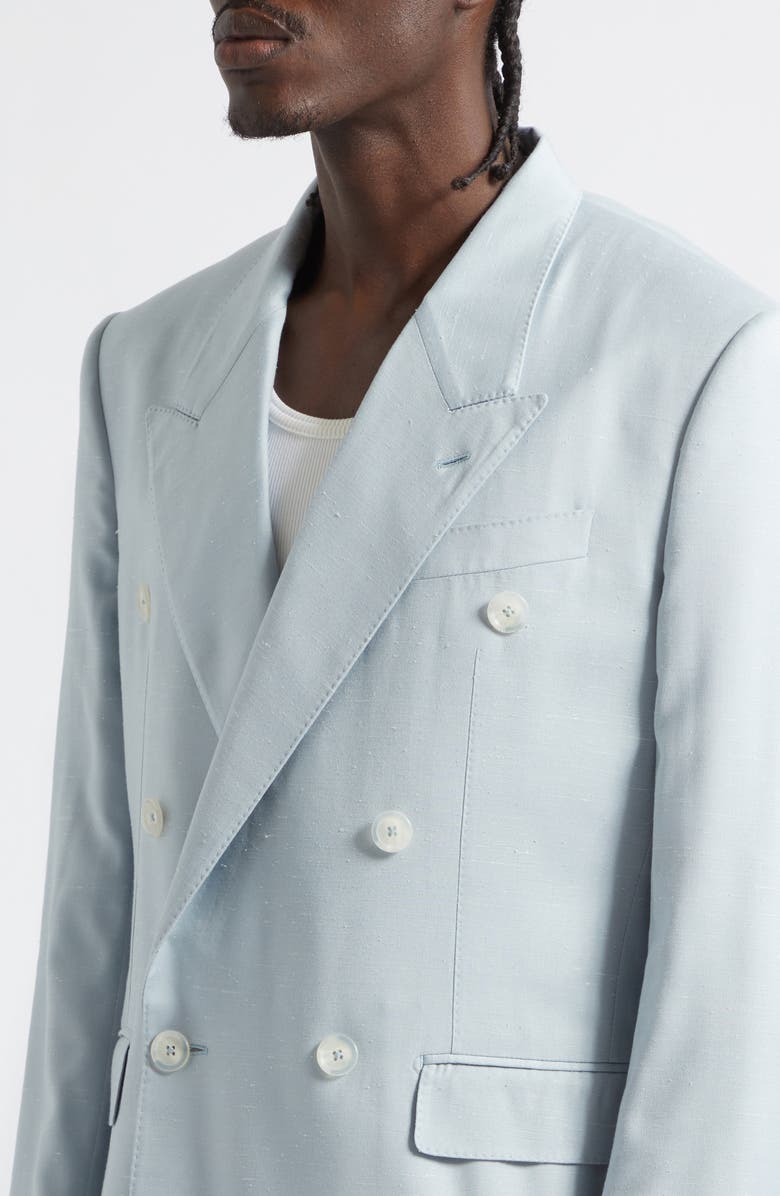 Dolce&Gabbana Double Breasted Shantung Jacket, Alternate, color, B8966 Azzurro Polvere