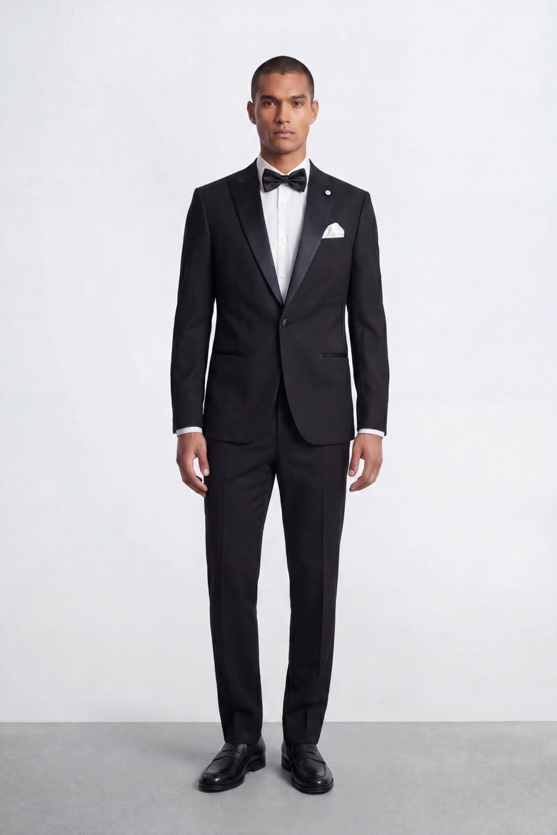 Kingdon Slim Fit Tuxedo Trousers, Alternate, color, Black