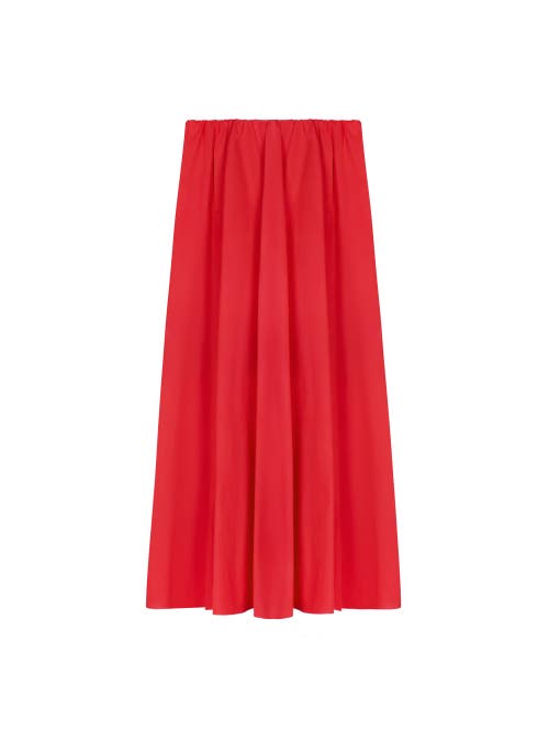 Ro&zo Womens Red Elasticated-waist Relaxed-fit Cotton-poplin Maxi Skirt In Red